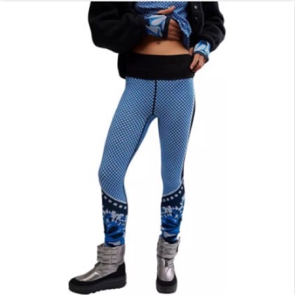 FP Movement Women's Myoko Jacquard Base Leggings Color: Light Cobalt